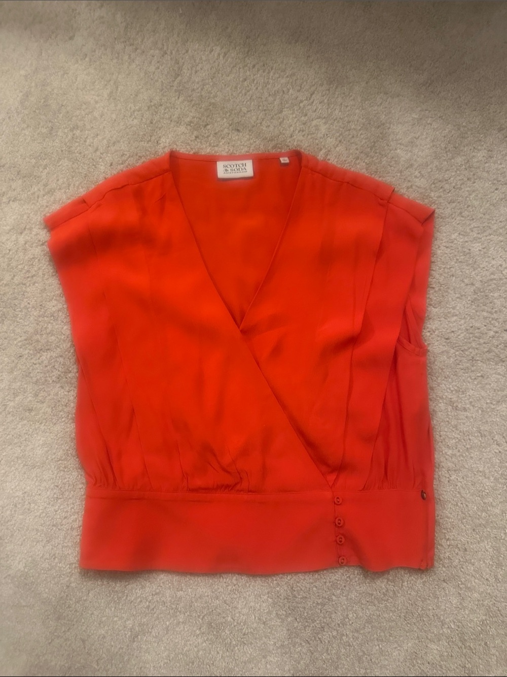 Scotch & Soda Orange Wrap Blousei